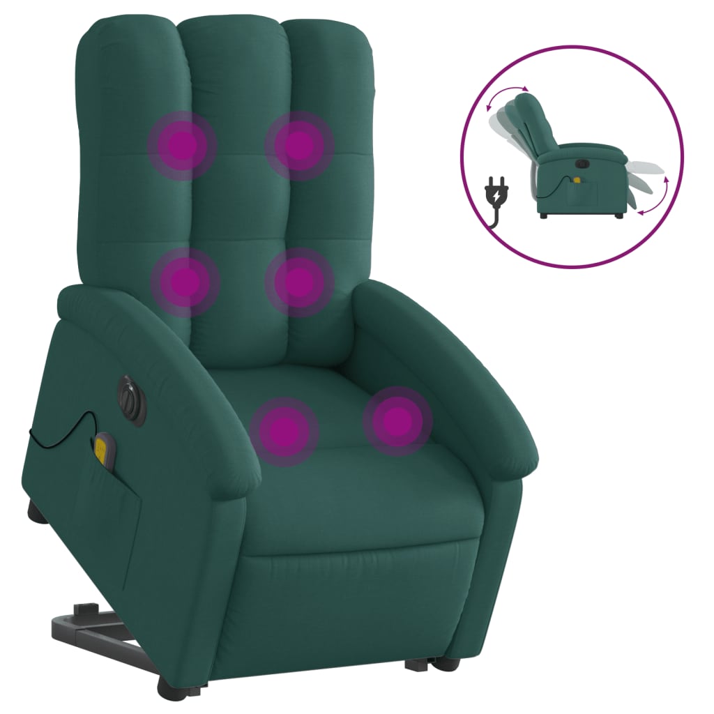 Sta-Op-Massagestoel Stof Donkergroen