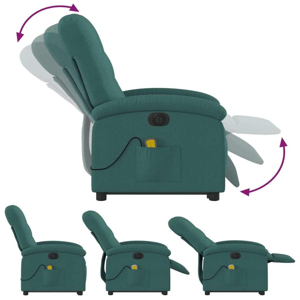Sta-Op-Massagestoel Stof Donkergroen