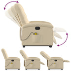 Sta-Op-Massagestoel Stof Kleurig Crème