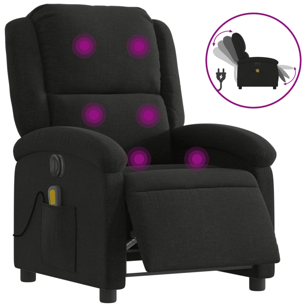 Massagestoel Stof Zwart