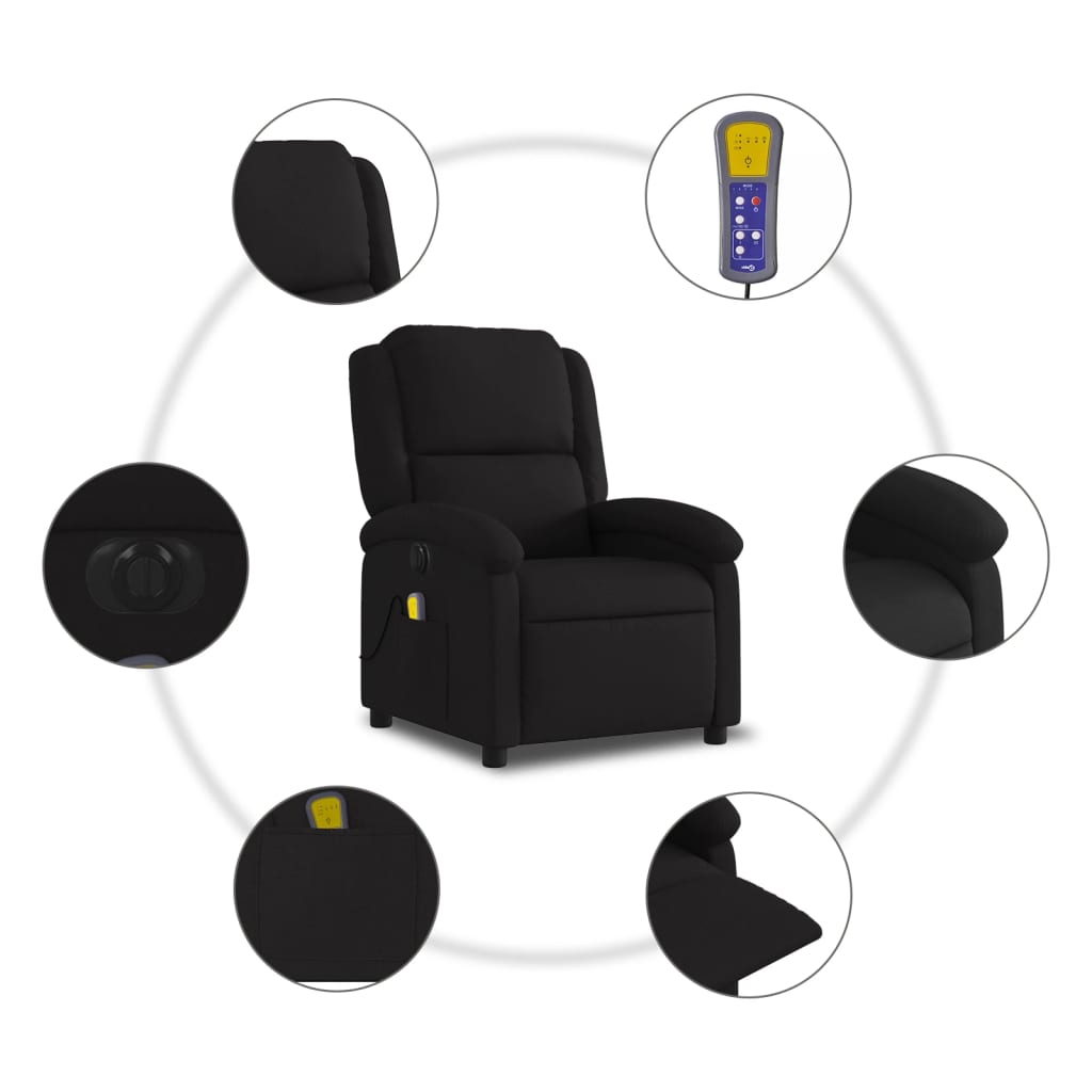 Massagestoel Stof Zwart