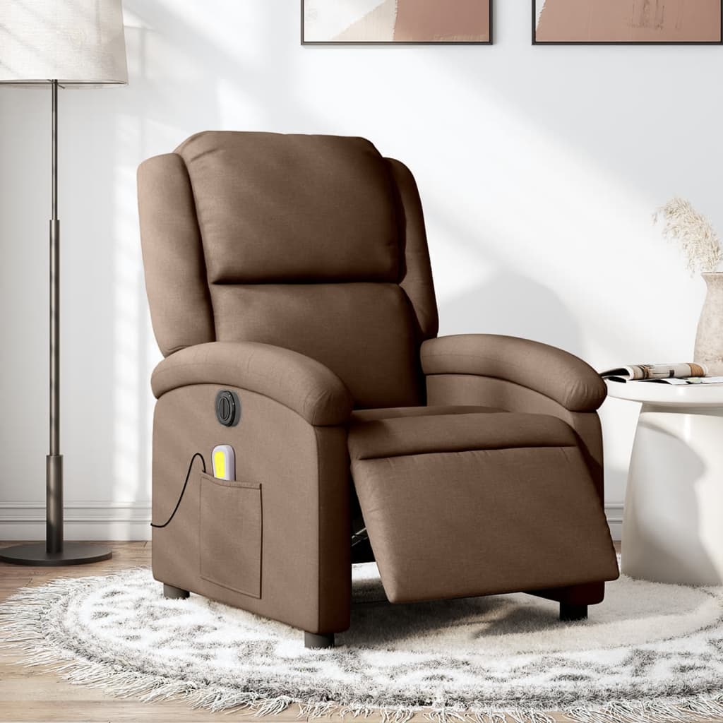 Massagestoel Stof Bruin