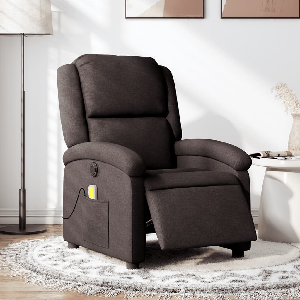 Massagestoel Stof Donkerbruin