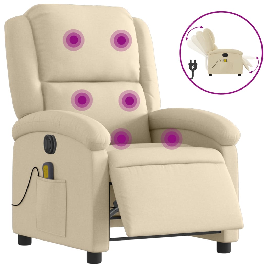 Massagestoel Stof Kleurig Crème