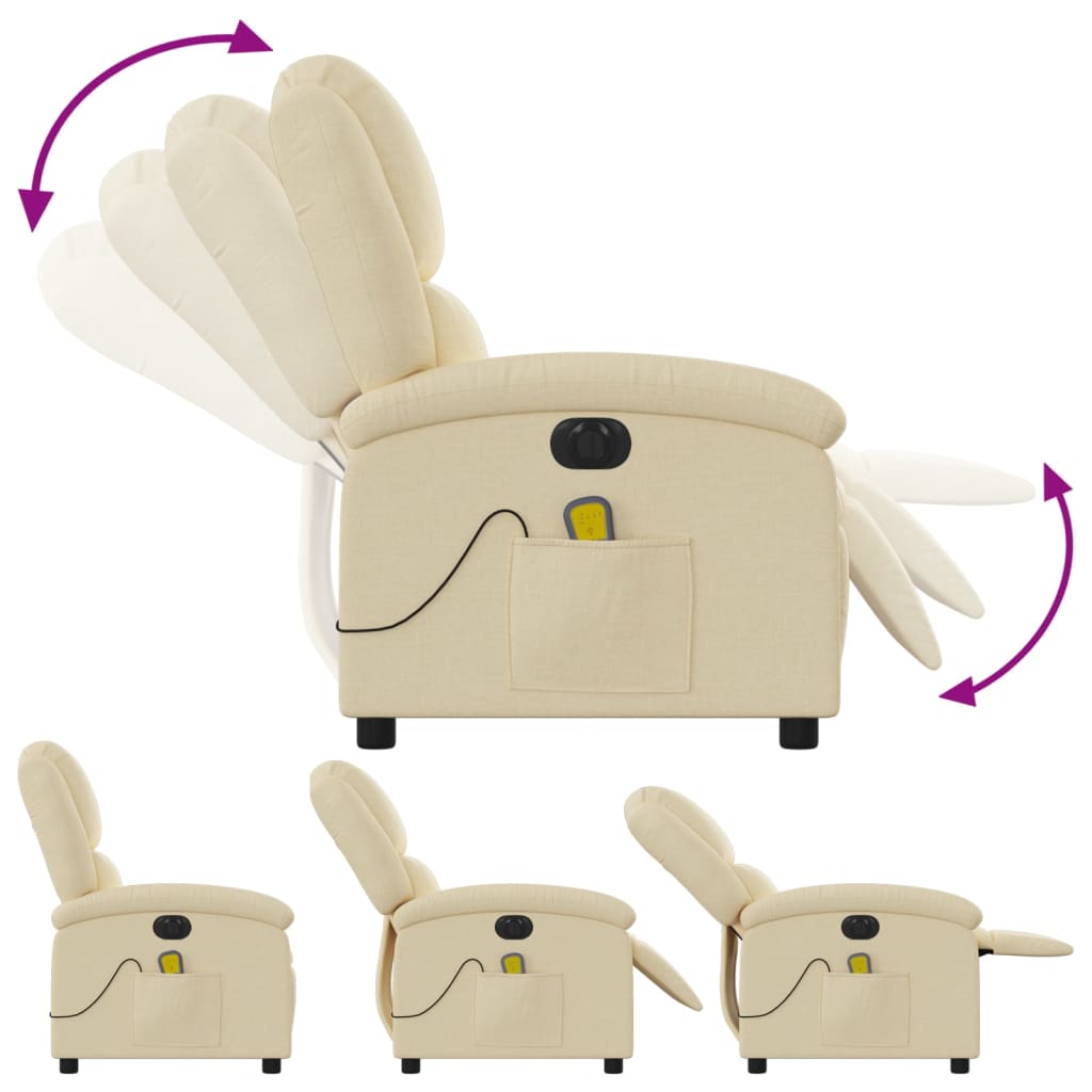 Massagestoel Stof Kleurig Crème