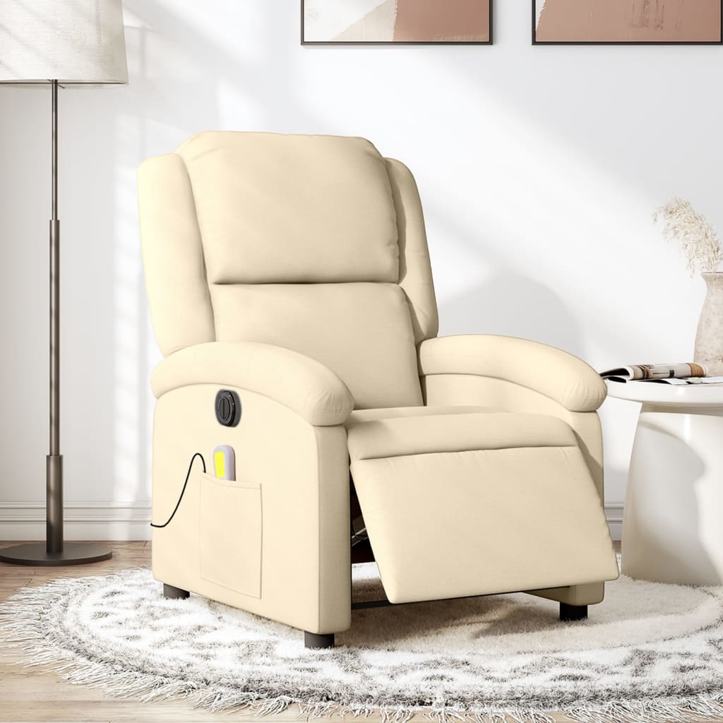 Massagestoel Stof Kleurig Crème