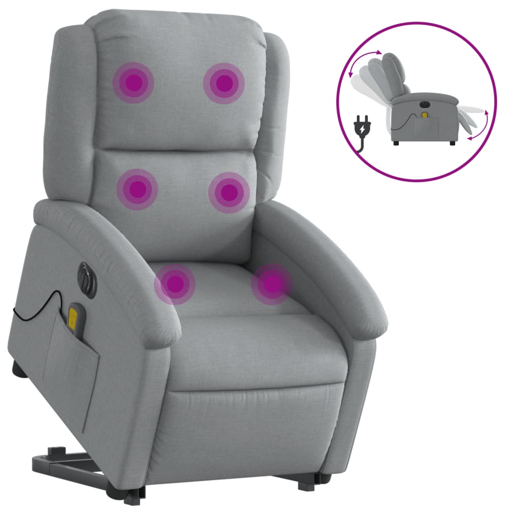 Sta-Op-Massagestoel Stof Lichtgrijs