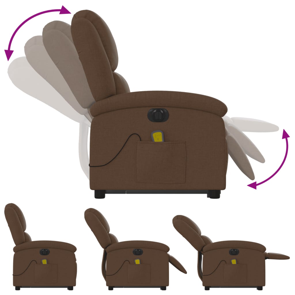 Sta-Op-Massagestoel Stof Bruin
