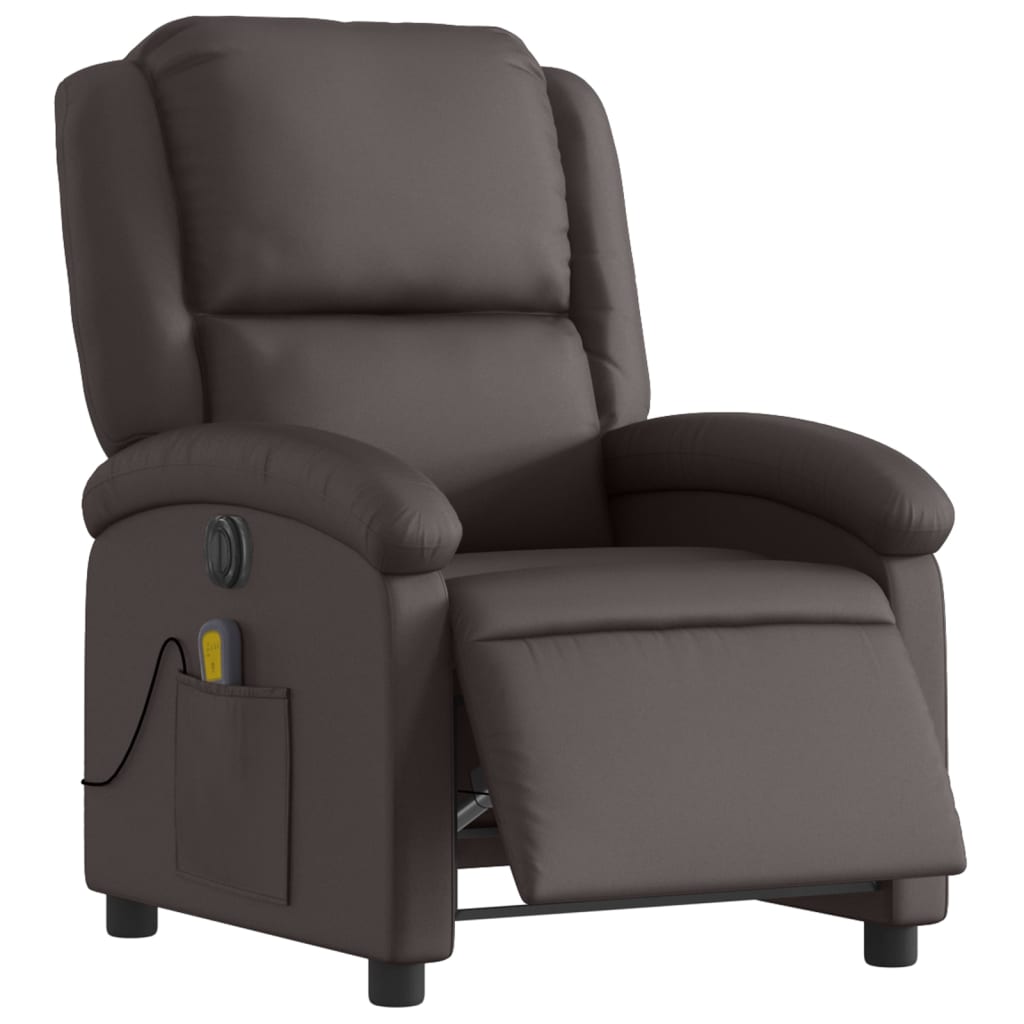 Massagestoel Echt Leer Donkerbruin