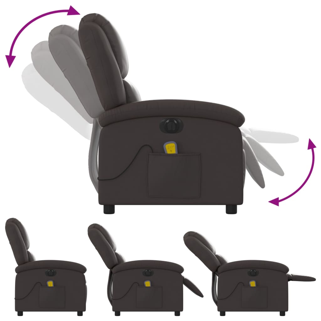 Massagestoel Echt Leer Donkerbruin