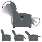 Massagestoel Fluweel Donkergrijs
