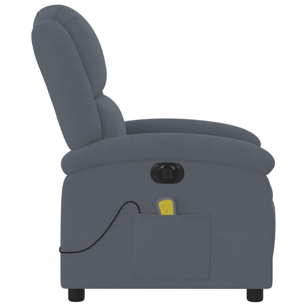 Massagestoel Fluweel Donkergrijs
