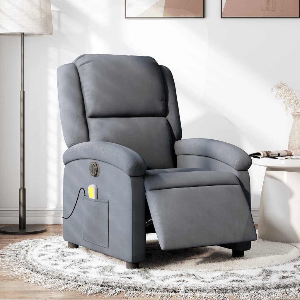 Massagestoel Fluweel Donkergrijs