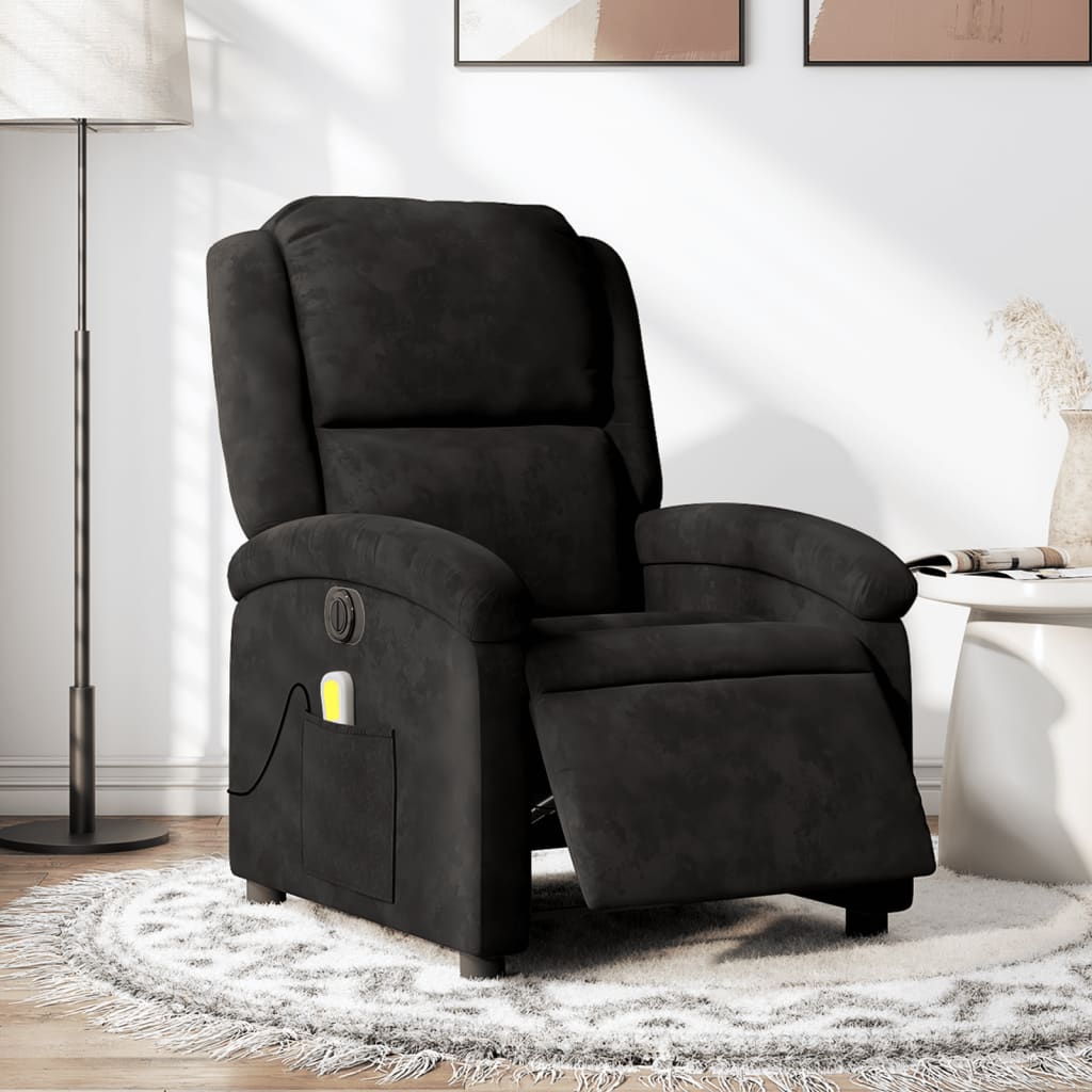Massagestoel Fluweel Zwart