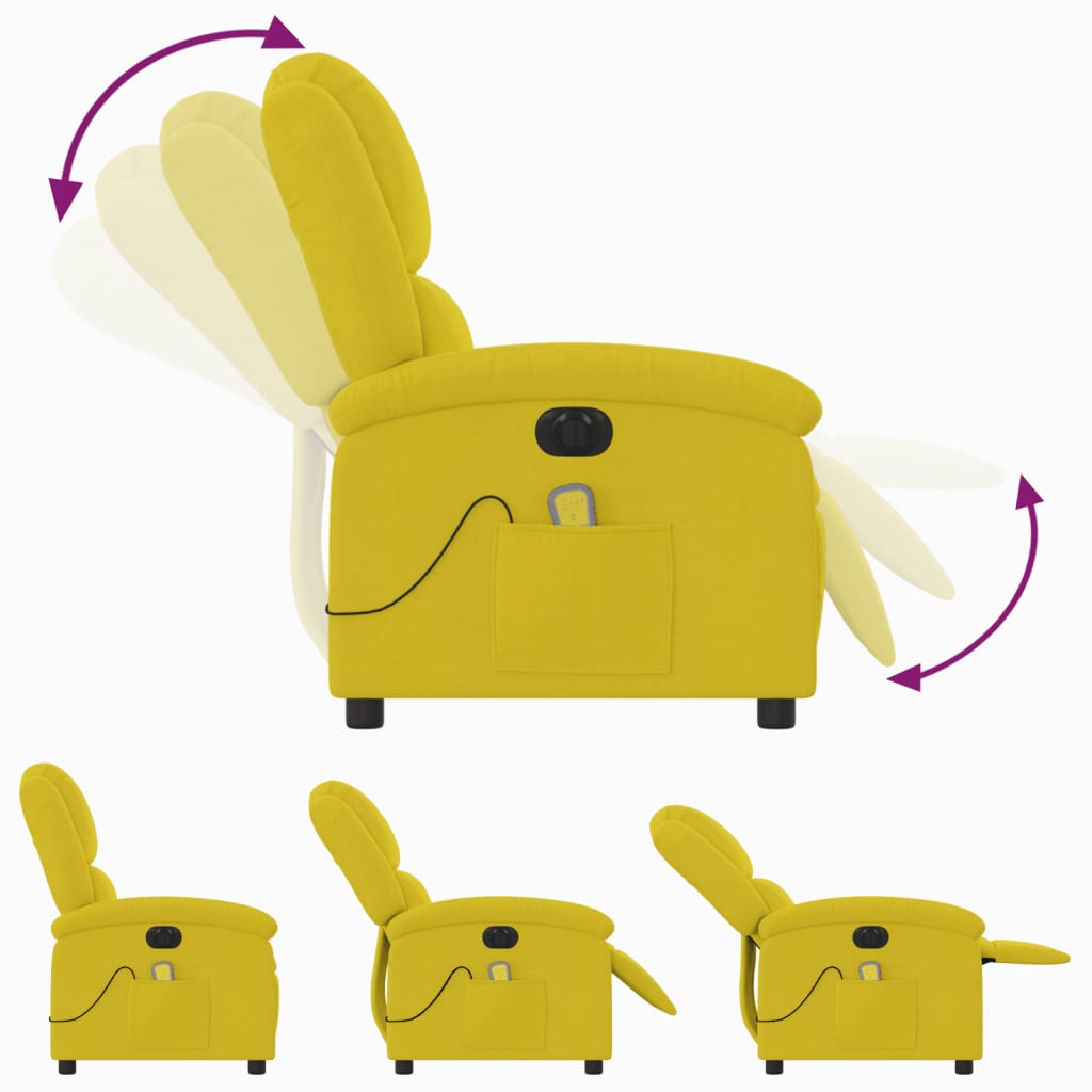 Massagestoel Fluweel Geel