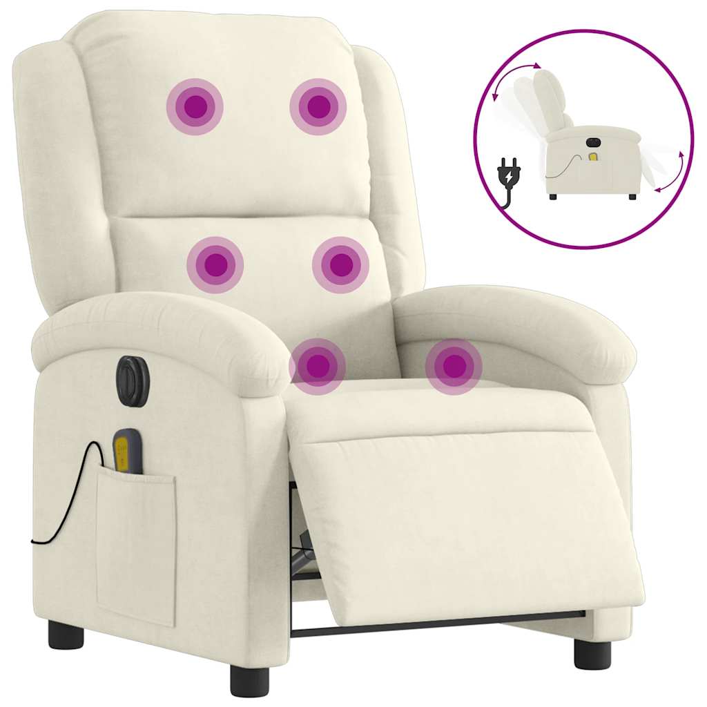 Massagestoel Fluweel Kleurig Crème