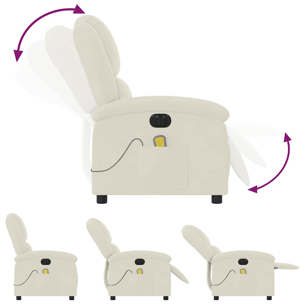 Massagestoel Fluweel Kleurig Crème