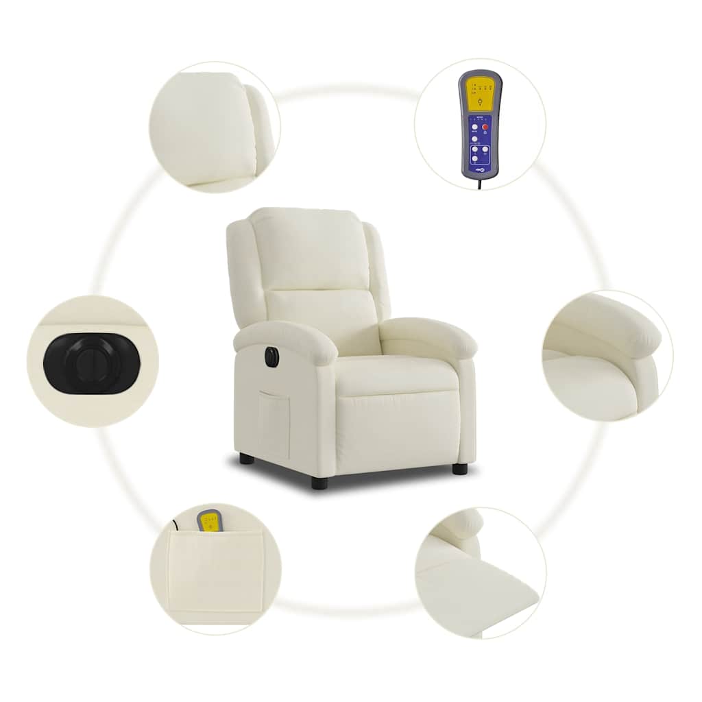 Massagestoel Fluweel Kleurig Crème