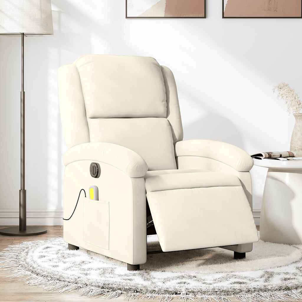 Massagestoel Fluweel Kleurig Crème