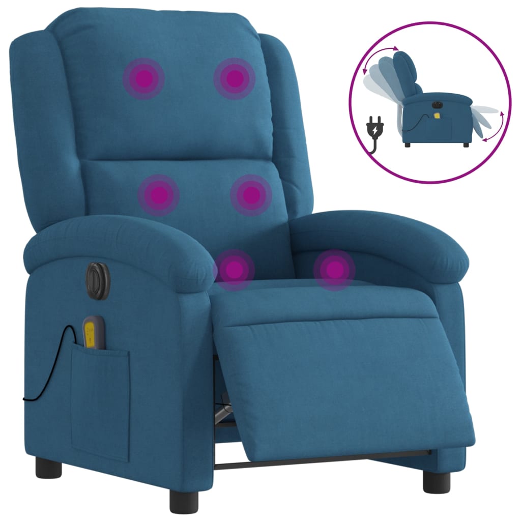 Massagestoel Fluweel Blauw