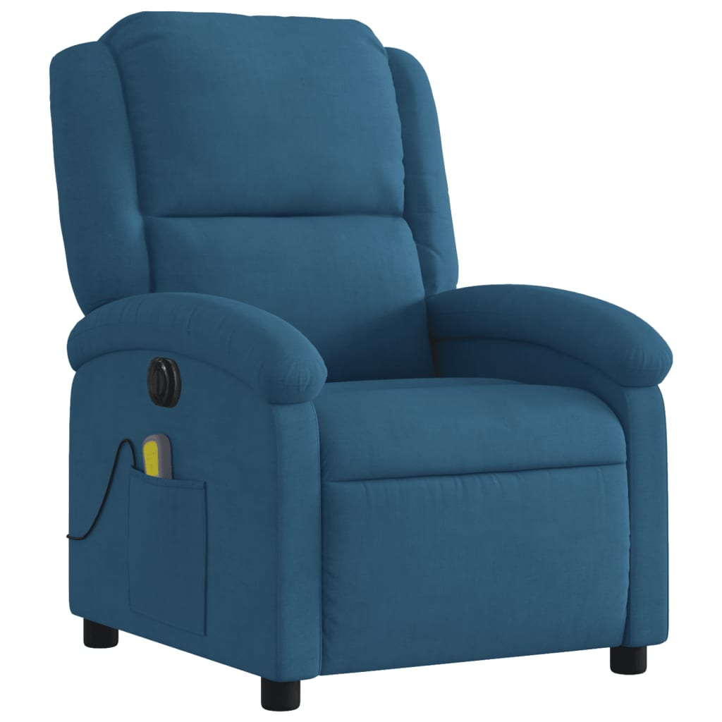 Massagestoel Fluweel Blauw
