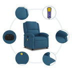 Massagestoel Fluweel Blauw