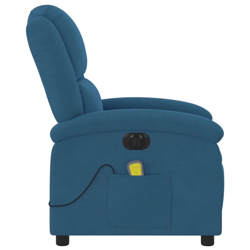 Massagestoel Fluweel Blauw