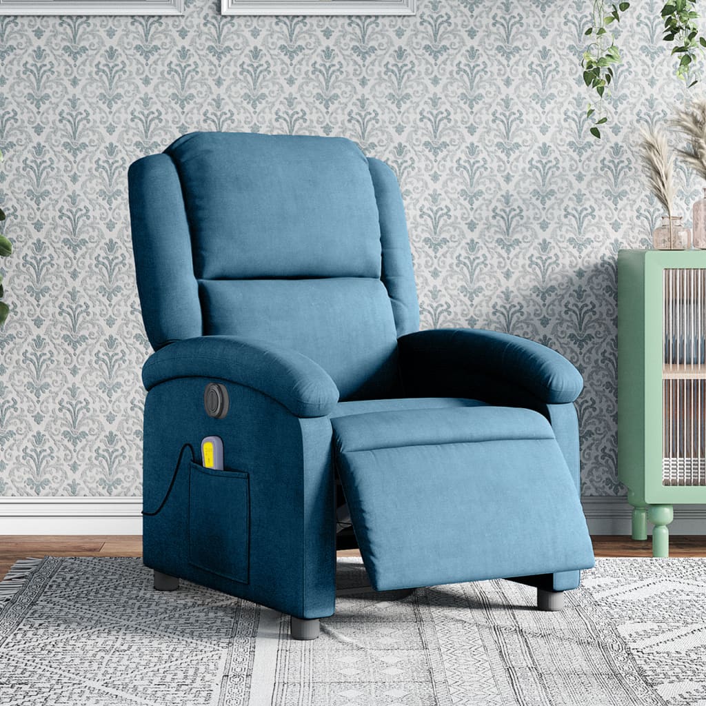 Massagestoel Fluweel Blauw