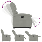 Sta-Opstoel Fluweel Lichtgrijs