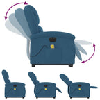 Sta-Op-Massagestoel Fluweel Blauw