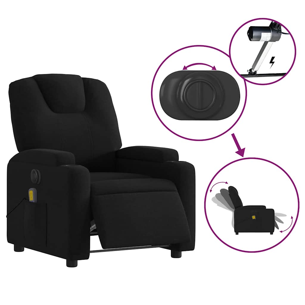Massagestoel Stof Zwart
