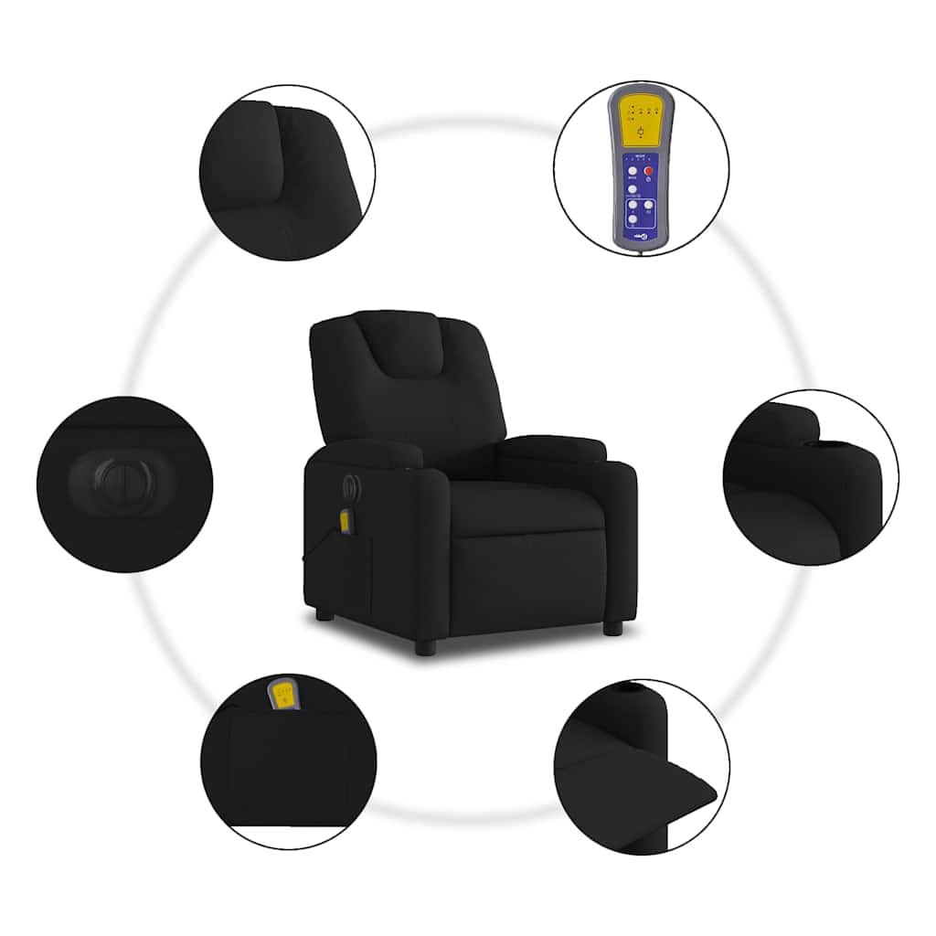 Massagestoel Stof Zwart
