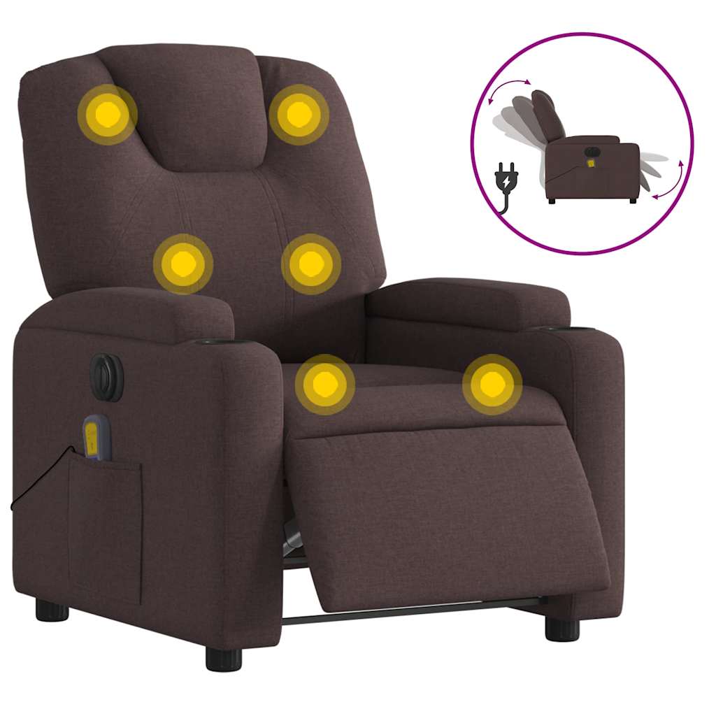 Massagestoel Stof Donkerbruin
