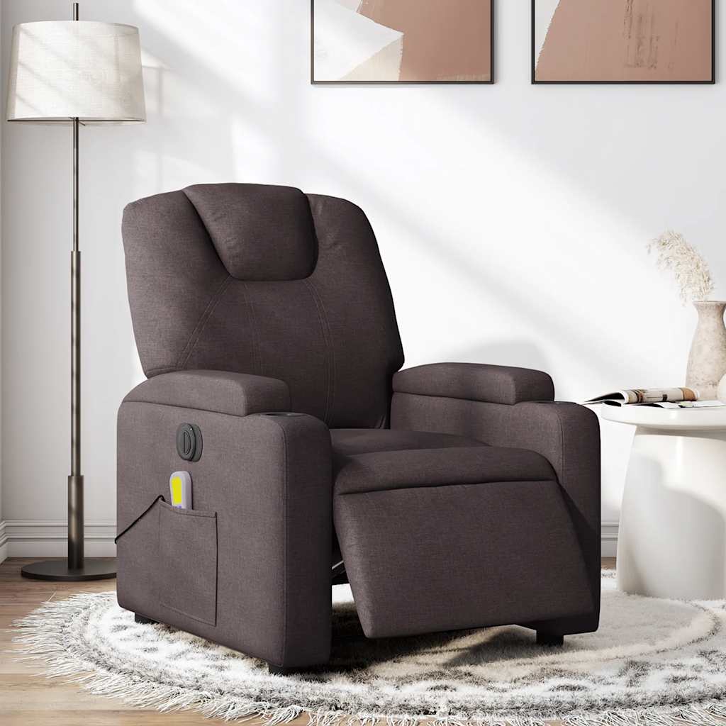 Massagestoel Stof Donkerbruin