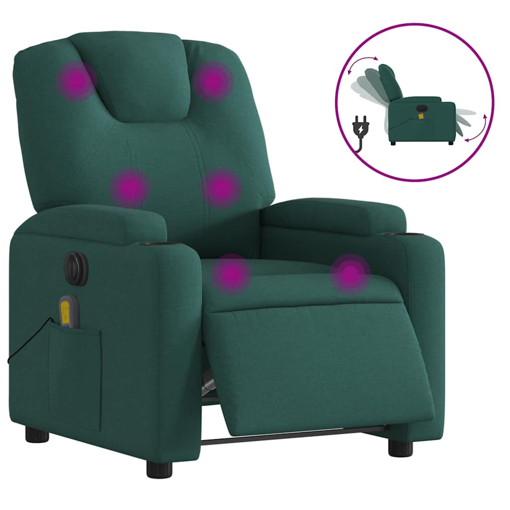 Massagestoel Stof Donkergroen