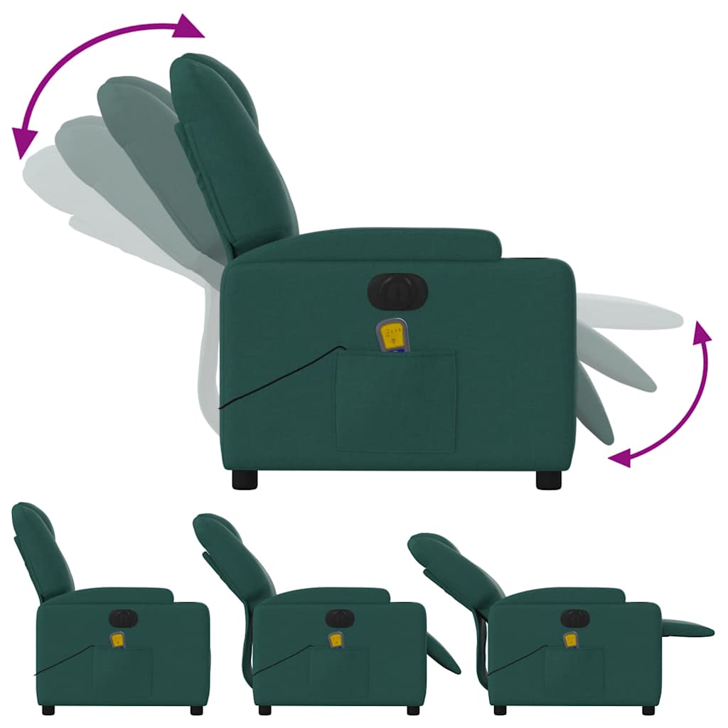 Massagestoel Stof Donkergroen