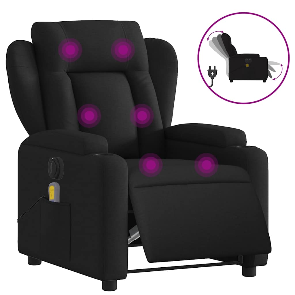 Massagestoel Stof Zwart