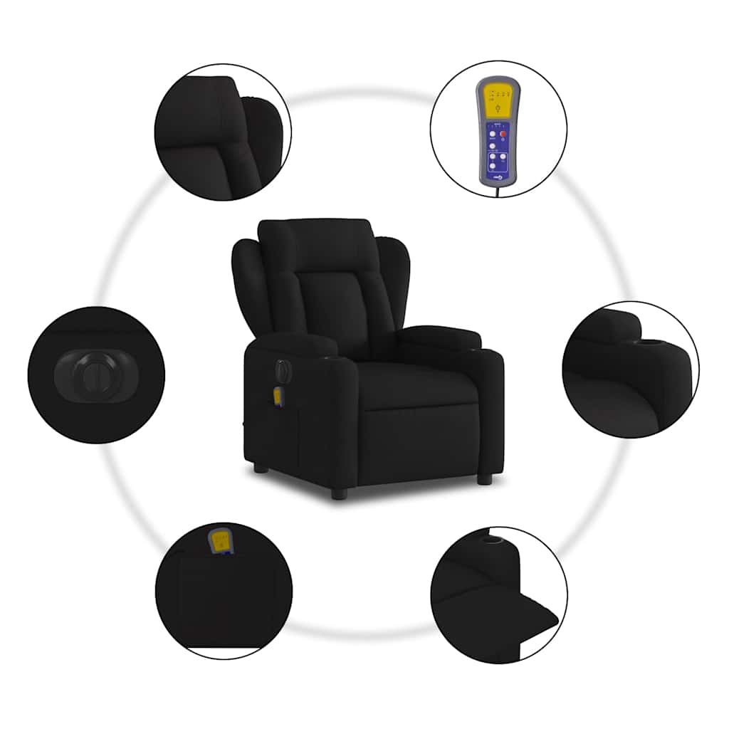 Massagestoel Stof Zwart