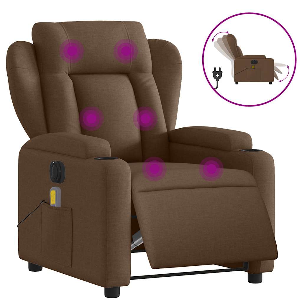 Massagestoel Stof Bruin
