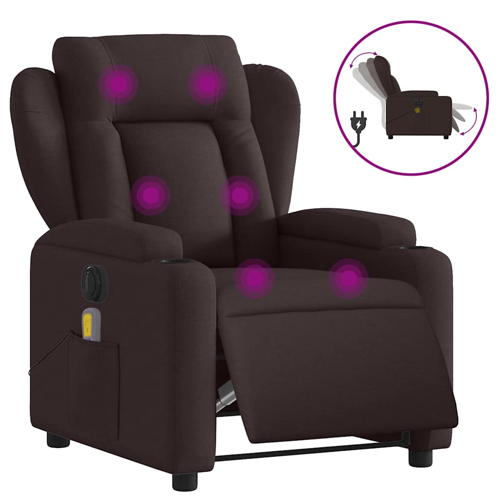 Massagestoel Stof Donkerbruin