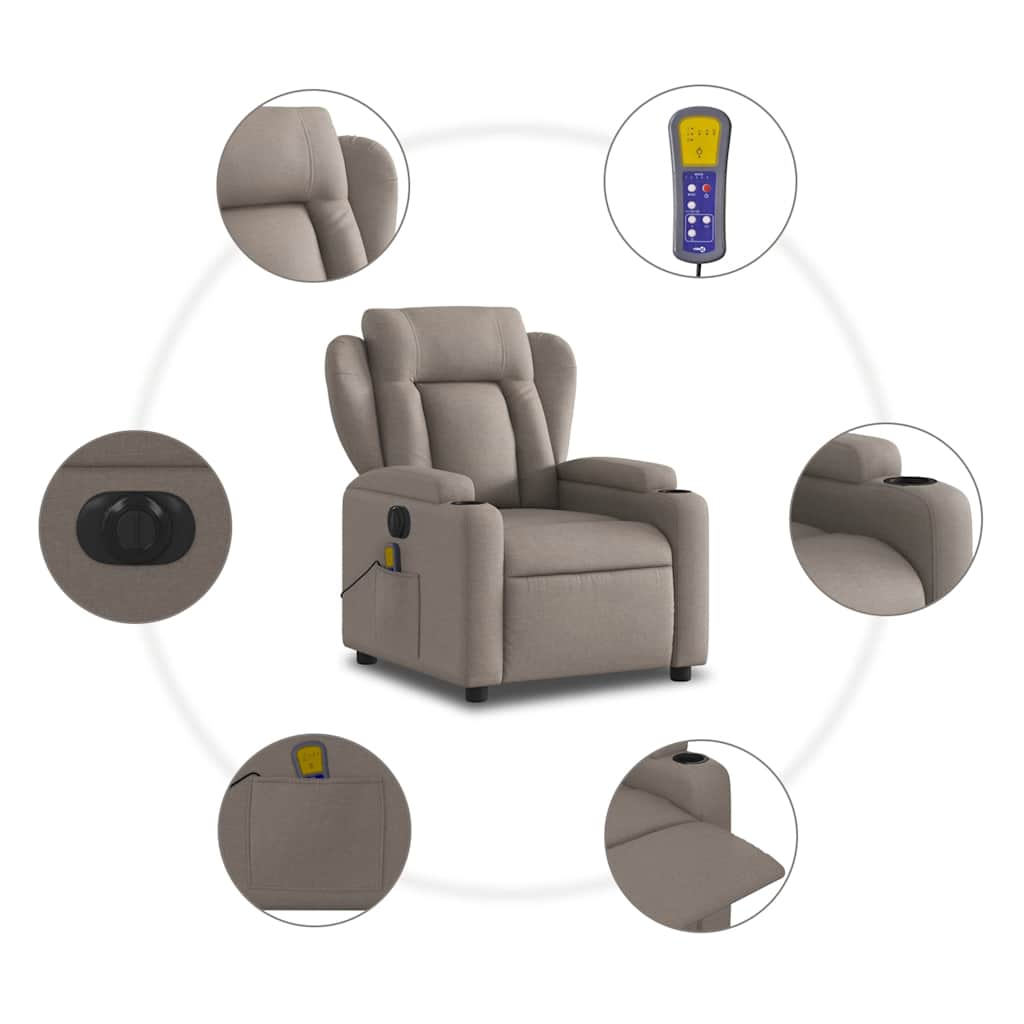 Massagestoel Stof Taupe