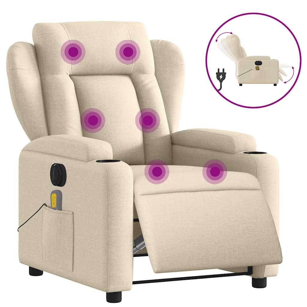Massagestoel Stof Kleurig Crème