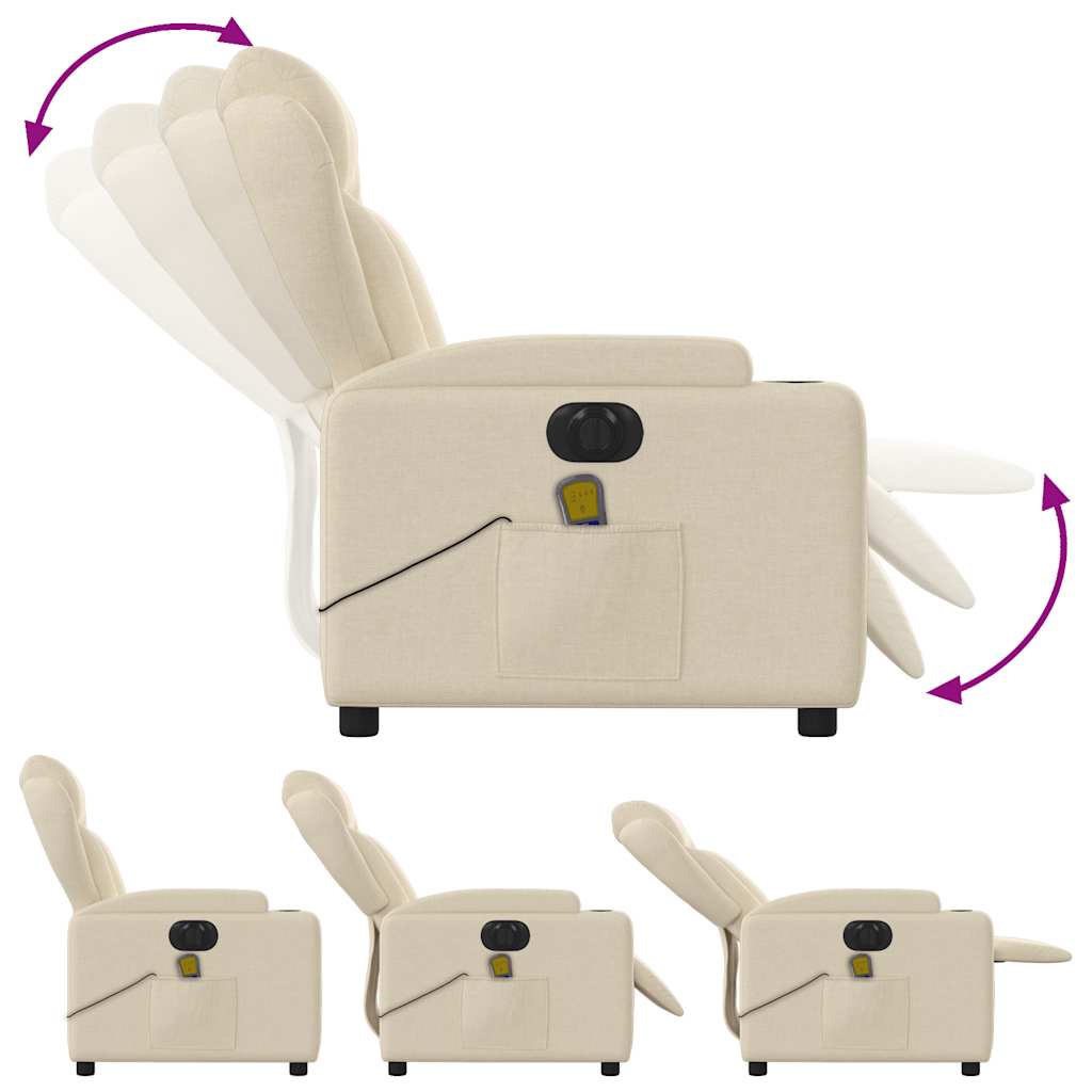 Massagestoel Stof Kleurig Crème