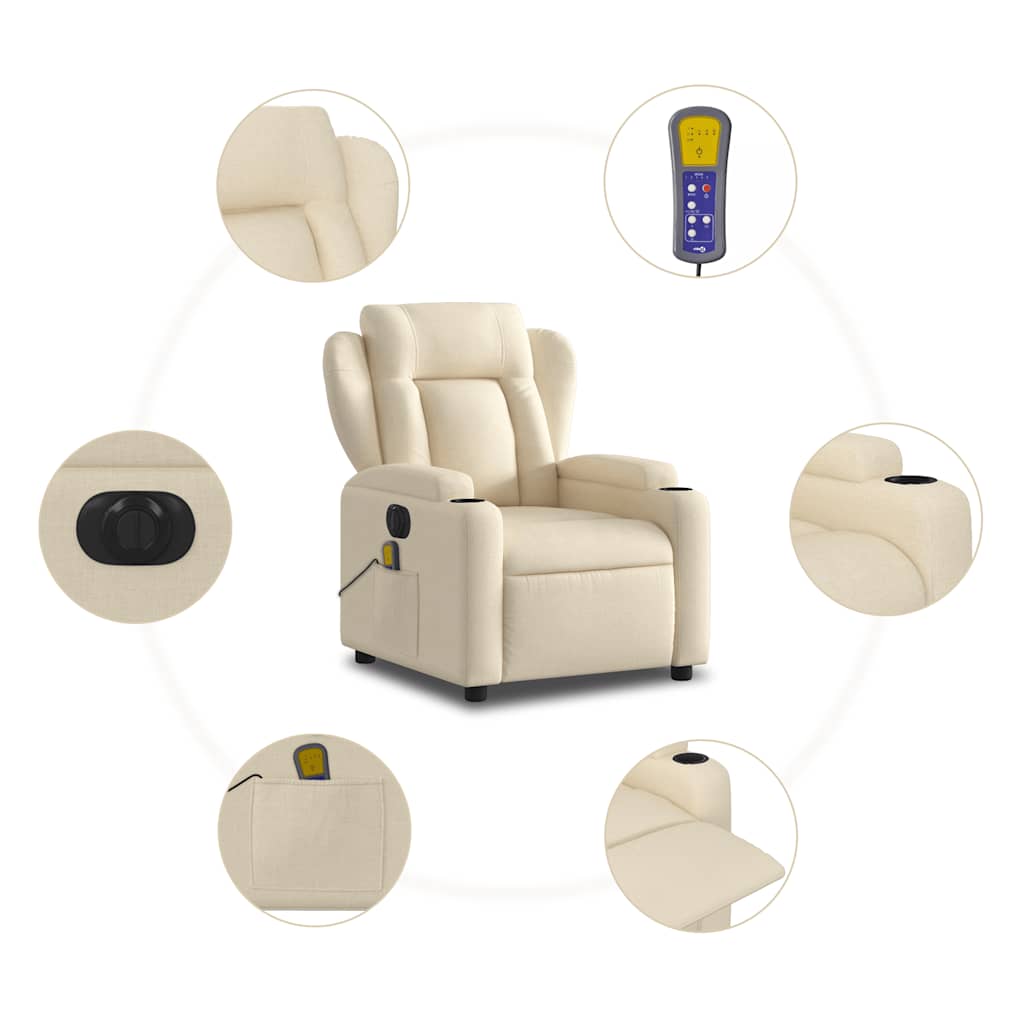 Massagestoel Stof Kleurig Crème