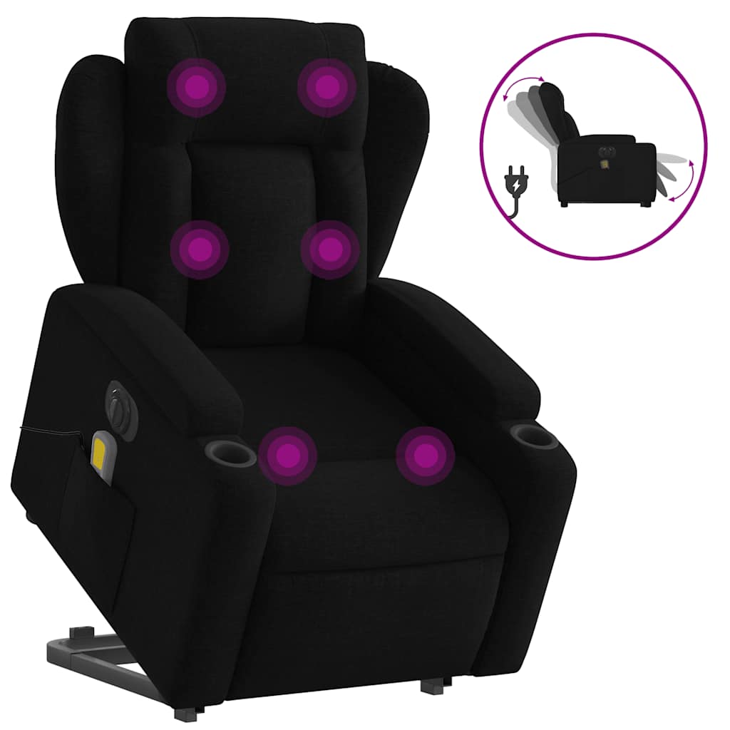 Sta-Op-Massagestoel Stof Zwart