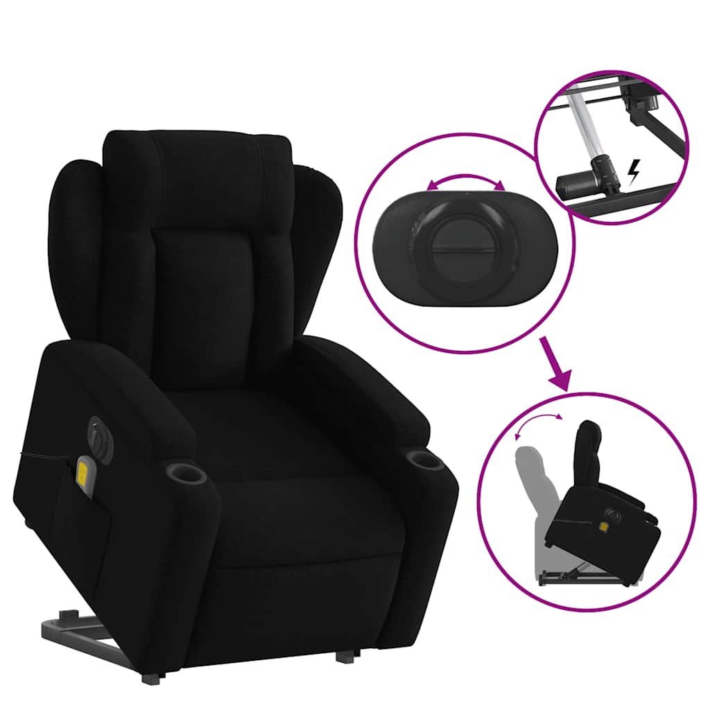 Sta-Op-Massagestoel Stof Zwart