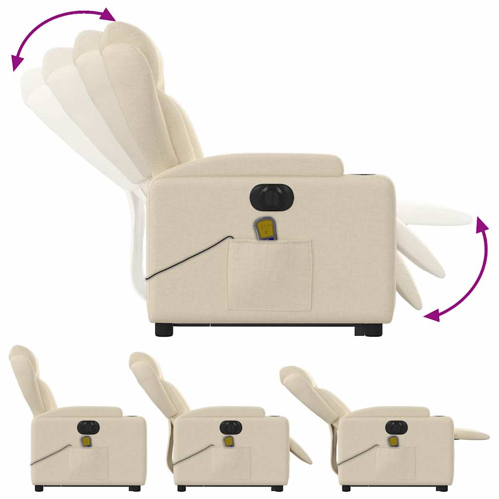 Sta-Op-Massagestoel Stof Kleurig Crème