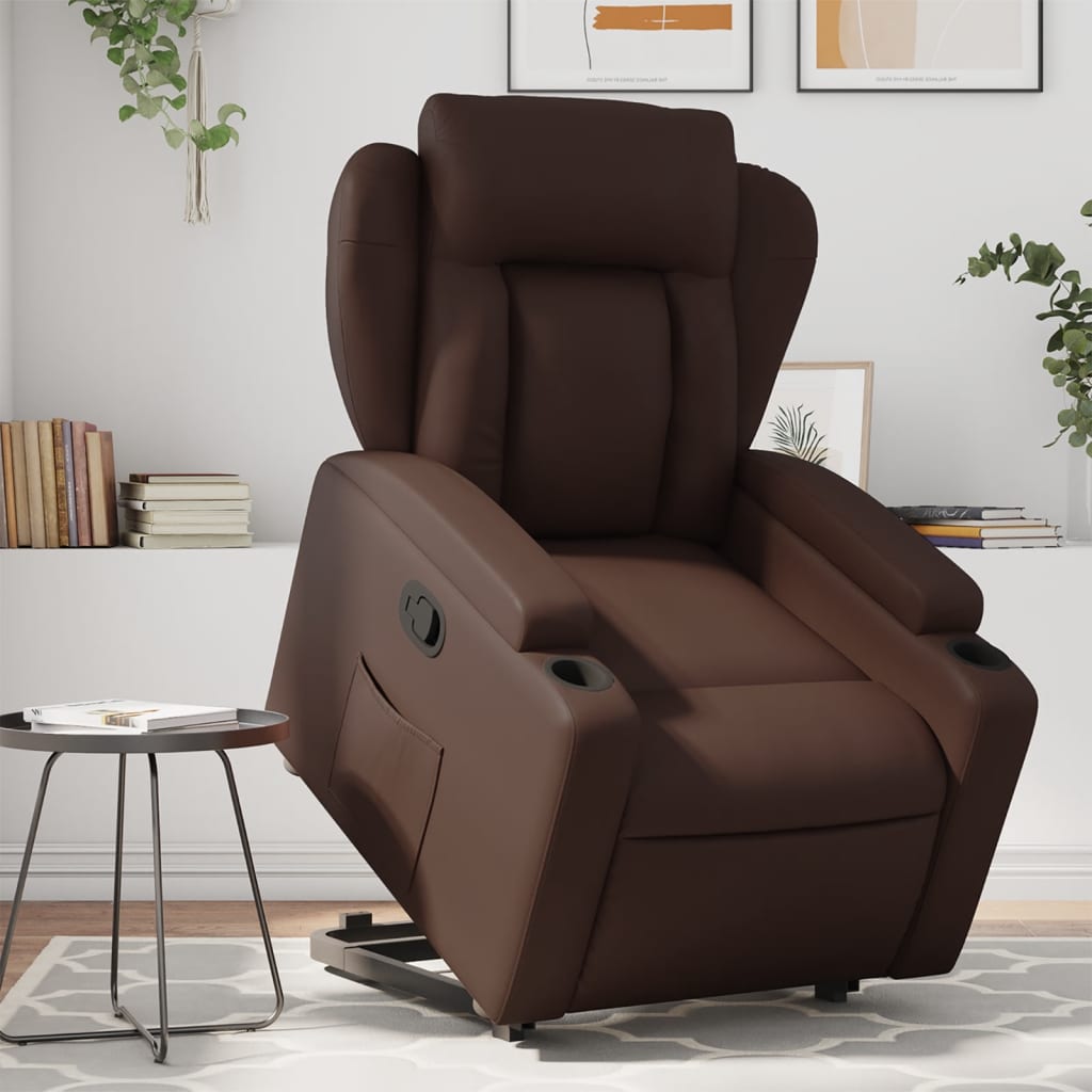 Sta-Op-Fauteuil Verstelbaar Kunstleer Bruin