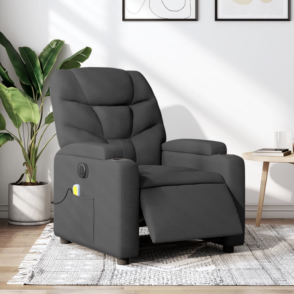 Massagestoel Stof Donkergrijs