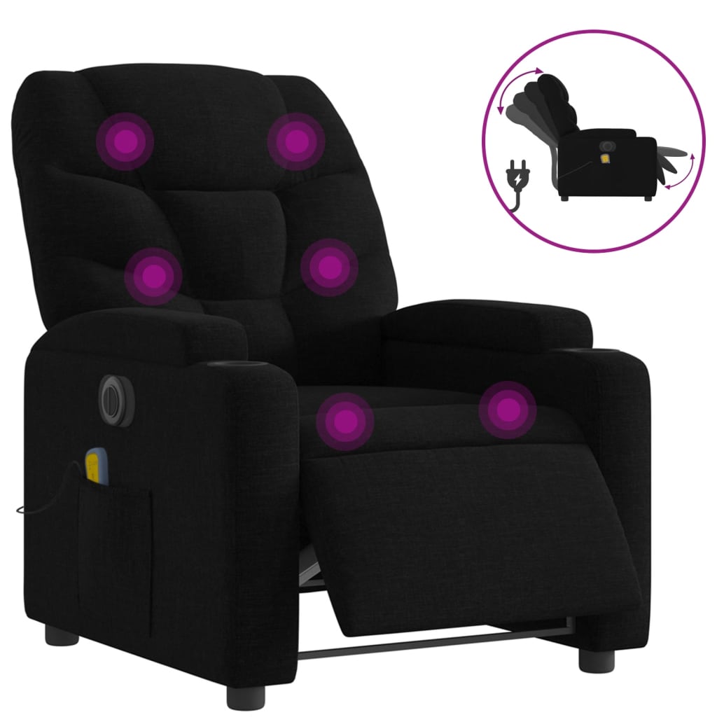 Massagestoel Stof Zwart
